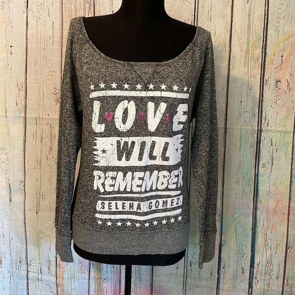 Selena Gomez Love Will Remember Sweatshirt Womens Medium Gray Tour Merchandise